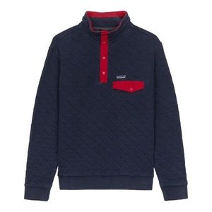 Blue Men's Large Organic Cotton Quilt Snap-T® Pullover